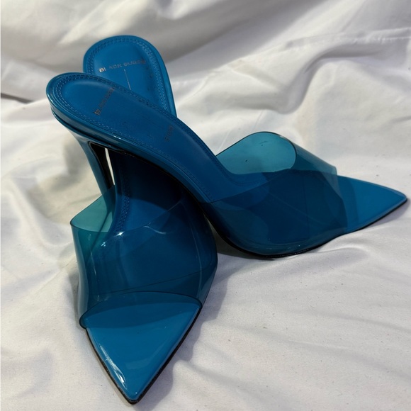 Black Suede Studio Women’s Sandal Heels W/Size 7.5 EU/37.5 - Picture 4 of 8